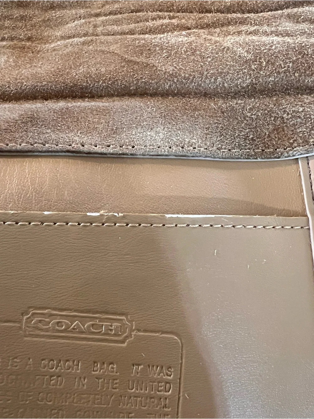 Vintage Coach Tan Leather Crossbody Bag